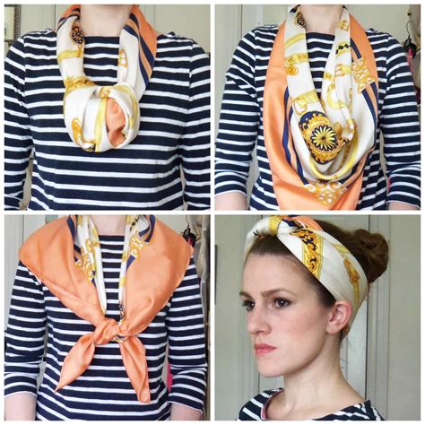 tying hermes silk scarves|ways to wear hermes scarf.